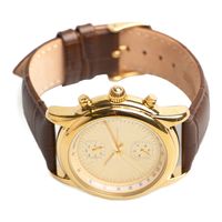 RE.CR.0583-2102.1  Relogio Analogico Multifuncao Masculino Chilli Beans Couro Dourado -1-